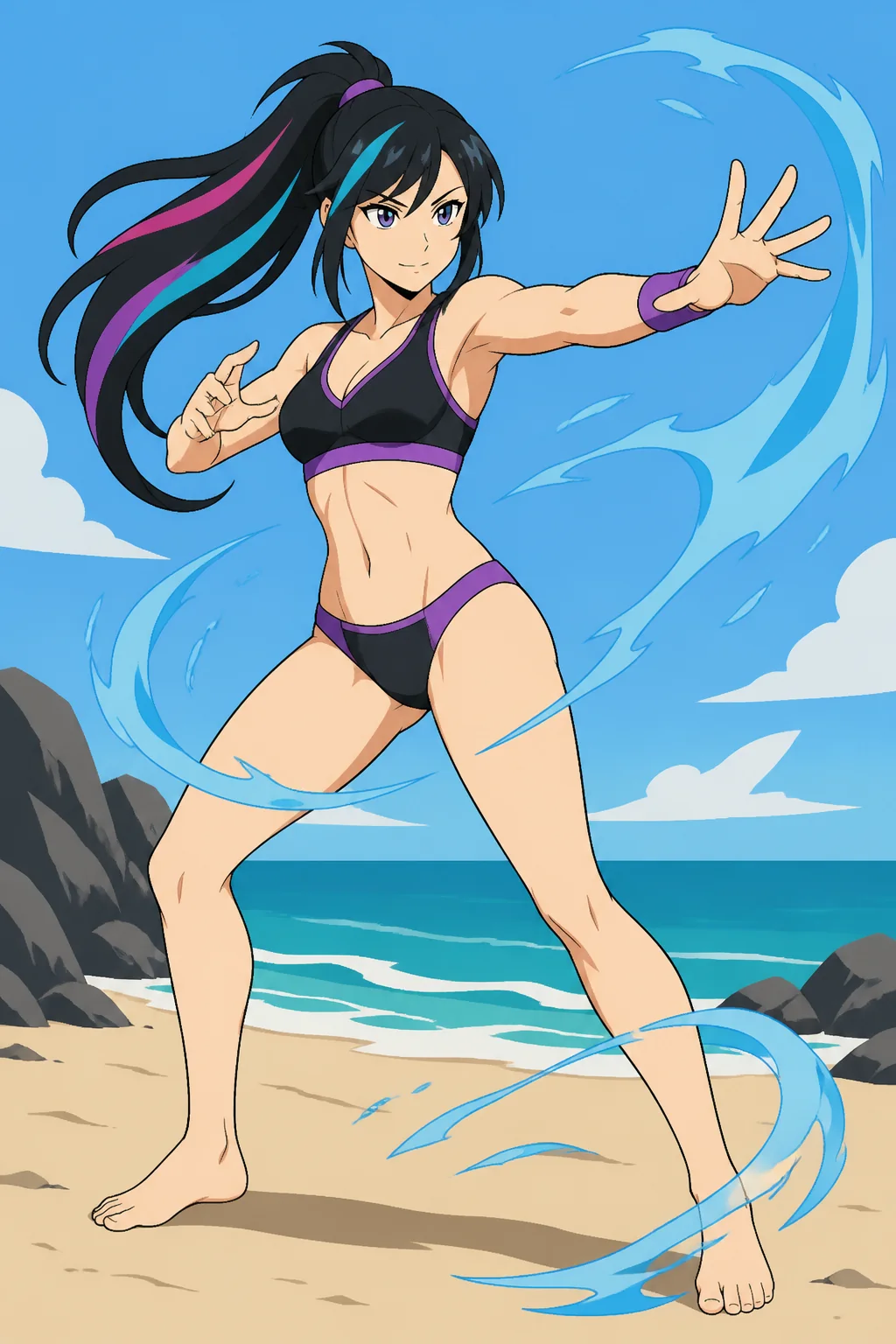 Personagem desenhada na praia
